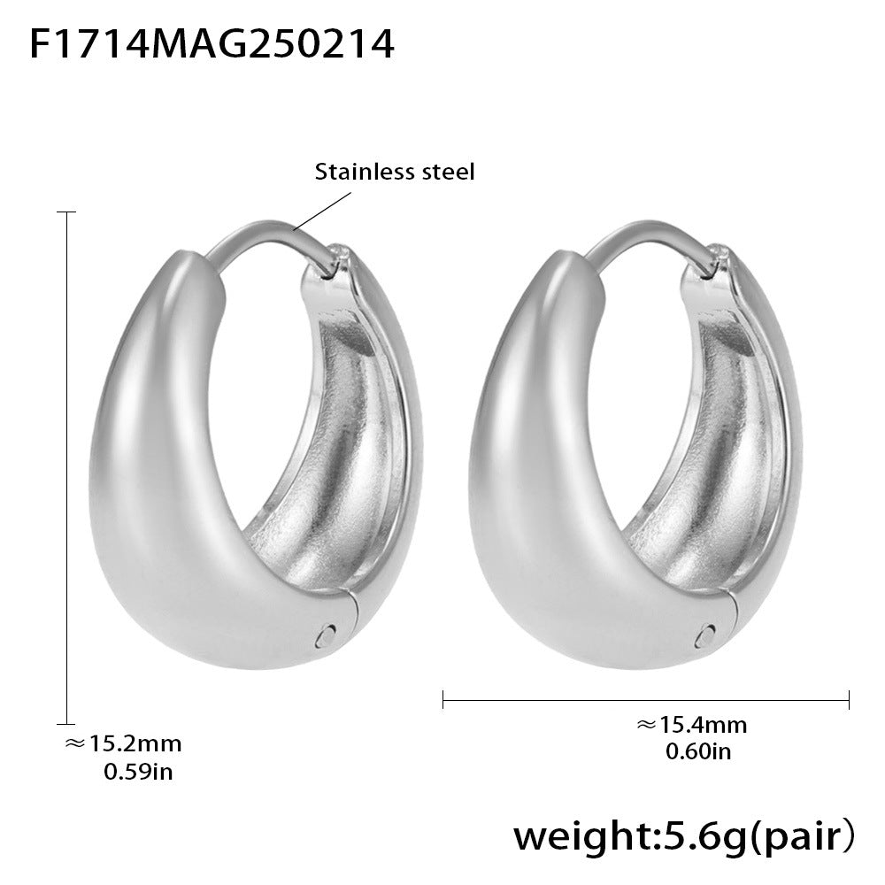 Wholesale Plain stainless steel high polished gold color matching earrings